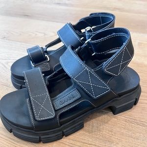GANNI black rubber sandals